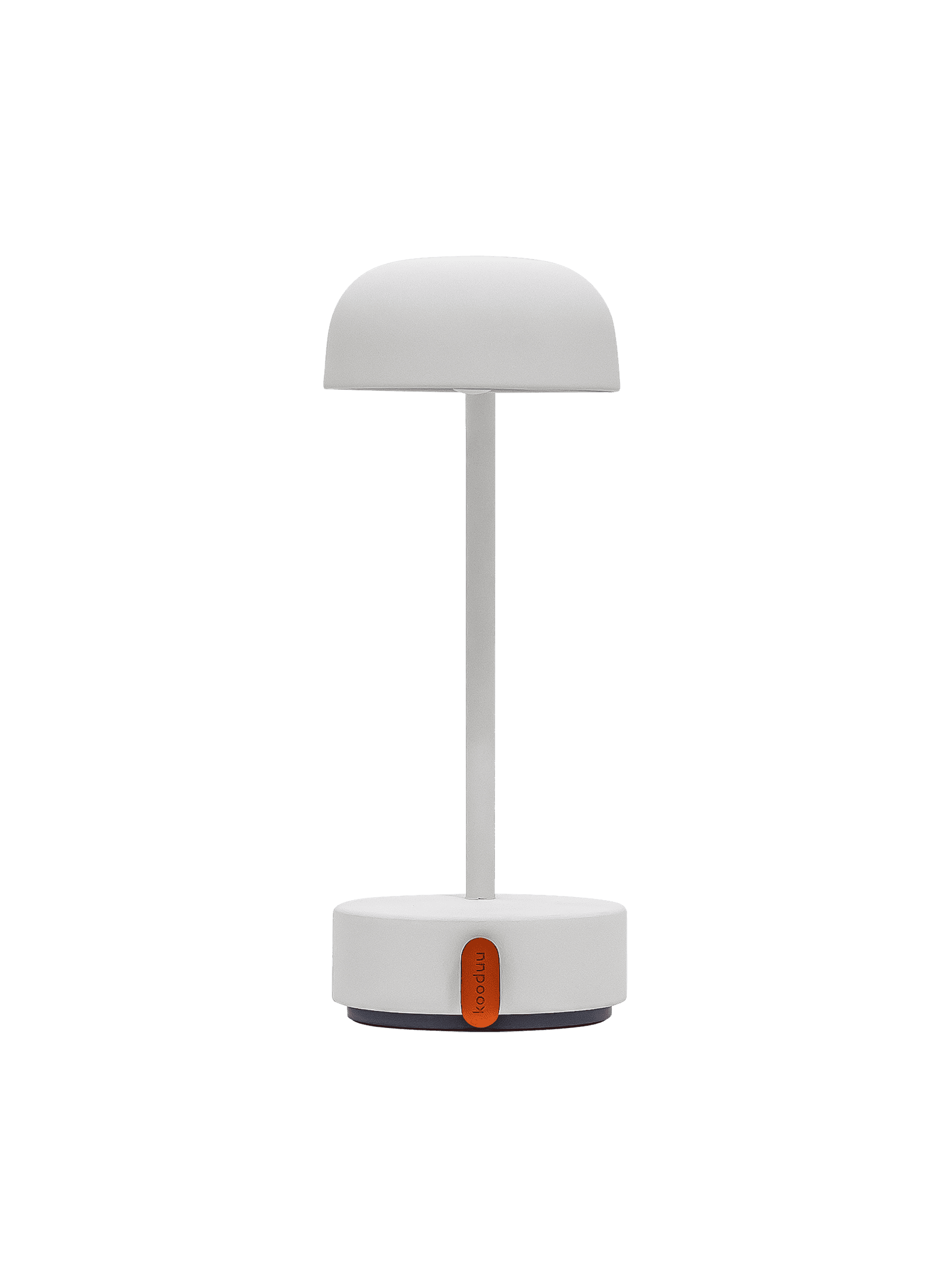 Kooduu Fokus Cloudy White – a versatile LED table lamp with seamless dimming and long battery life for modern Canadian interiors.