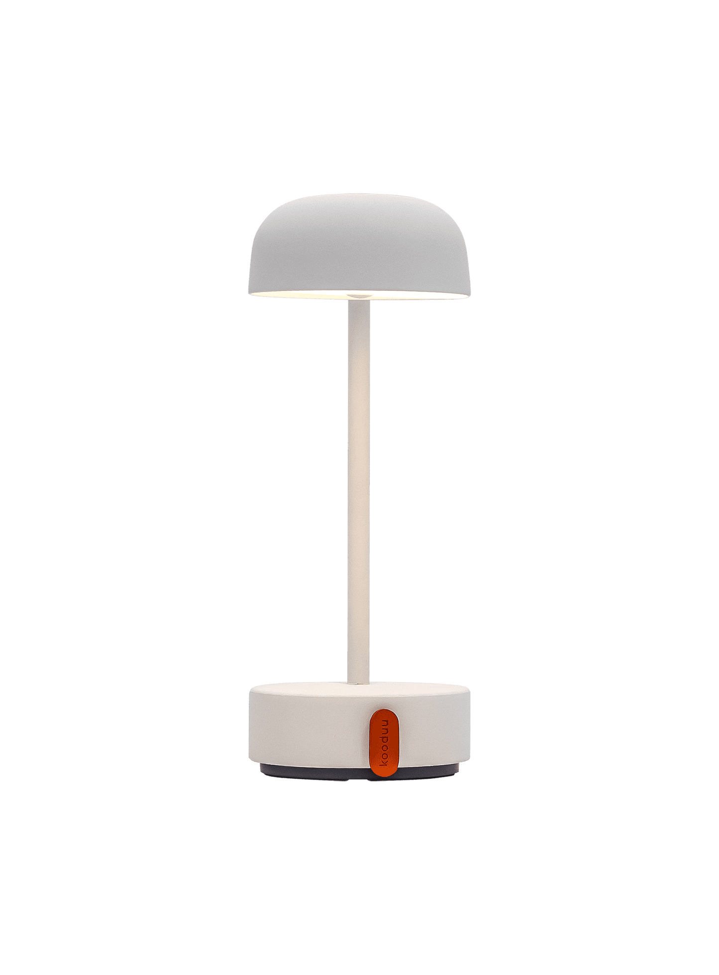 Fokus Cloudy White by Kooduu: compact and elegant LED table lamp with USB charging and up to 40 hours of battery life.
