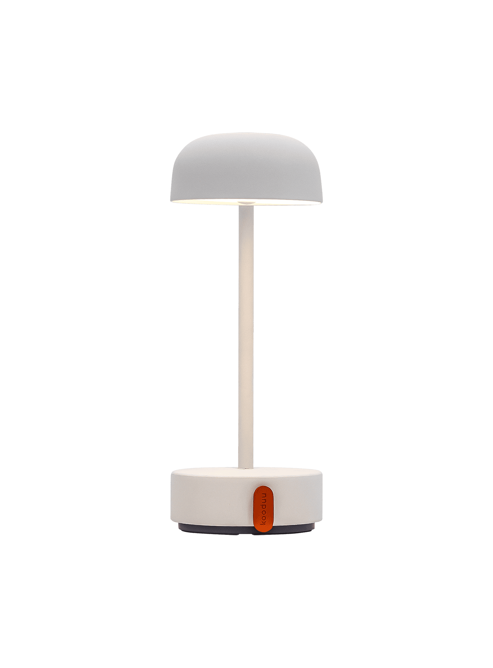 Fokus Cloudy White by Kooduu: compact and elegant LED table lamp with USB charging and up to 40 hours of battery life.