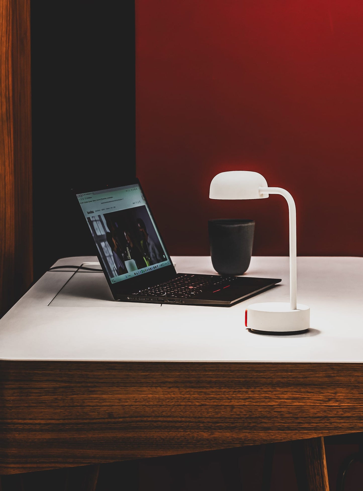 Rechargeable Fokus Cloudy White LED lamp by Kooduu, offering dimmable lighting and modern design for a cozy ambiance.