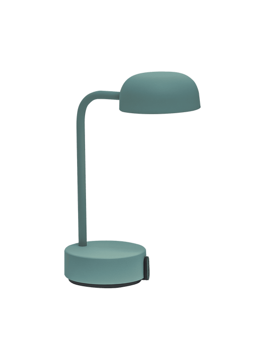 Fokus Smoky Teal by Kooduu – versatile rechargeable LED table lamp with dimmable lighting, perfect for work or relaxation in Canada.
