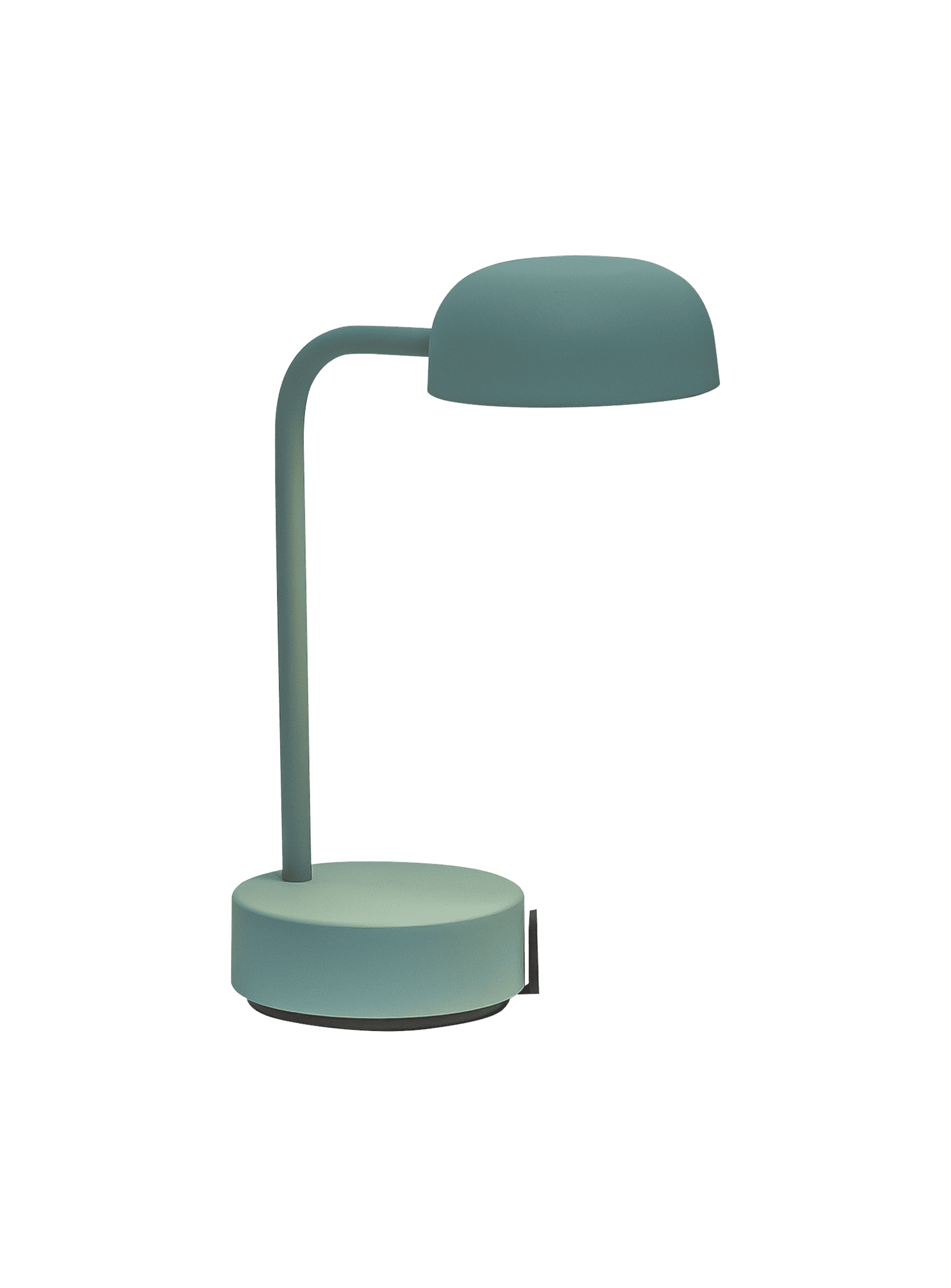 Rechargeable and portable, the Fokus Smoky Teal LED lamp offers warm, dimmable light with up to 40 hours of continuous use.