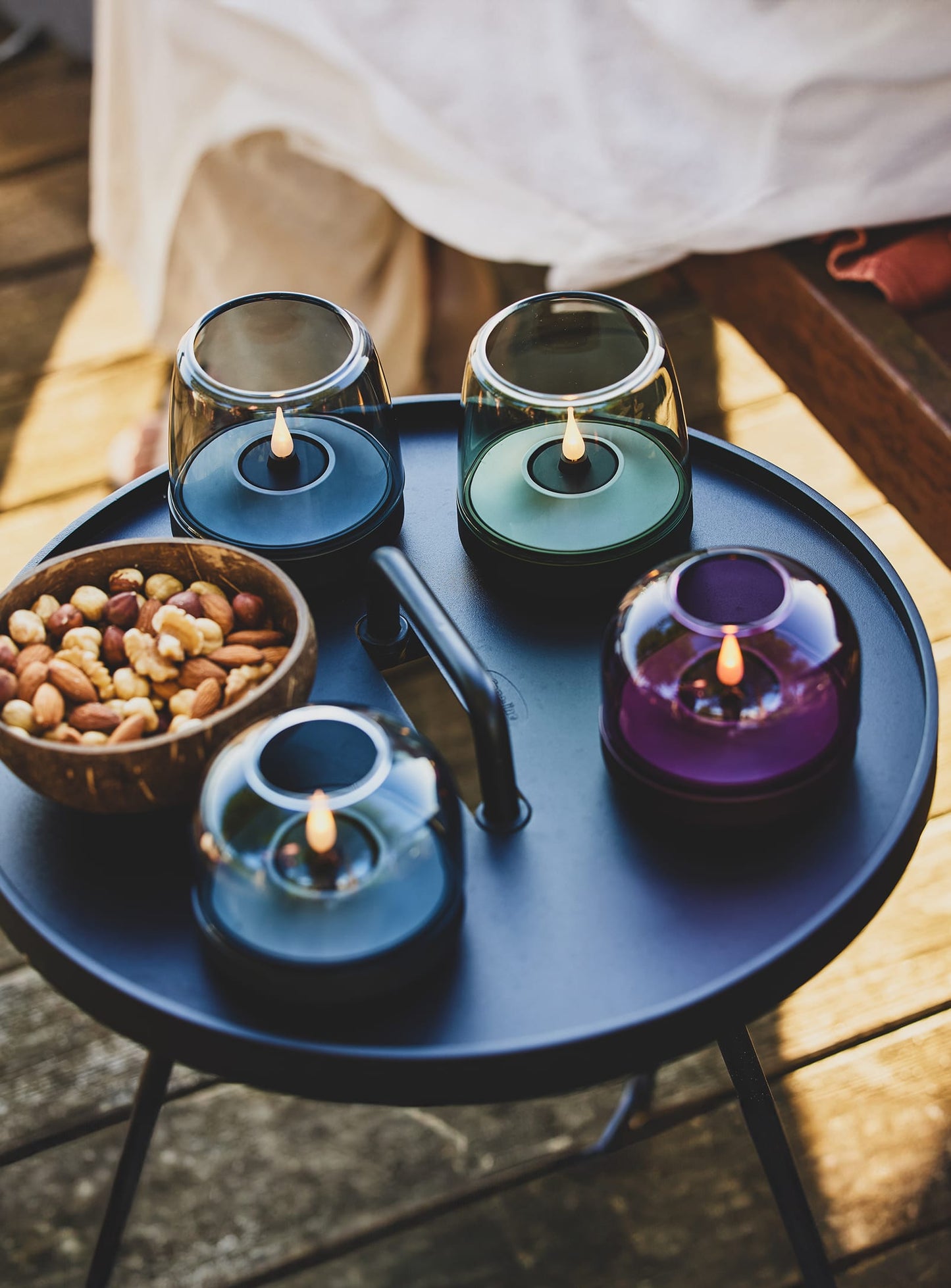 Luxurious Danish-inspired design, the Kooduu Glow 08 Cobalt Blue candle holder offers safe, flameless LED candlelight.