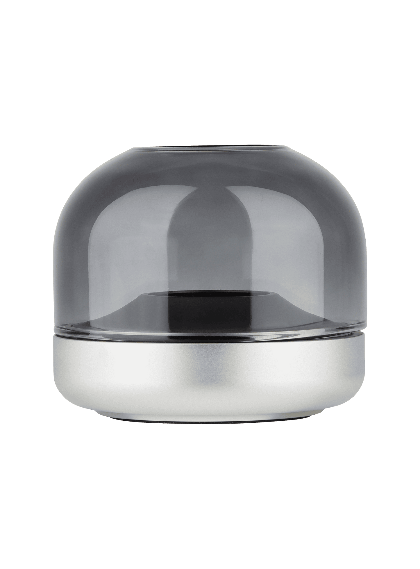 Luxurious Danish-inspired design, the Kooduu Glow 08 Frosted Silver candle holder offers over 100 hours of rechargeable LED light.