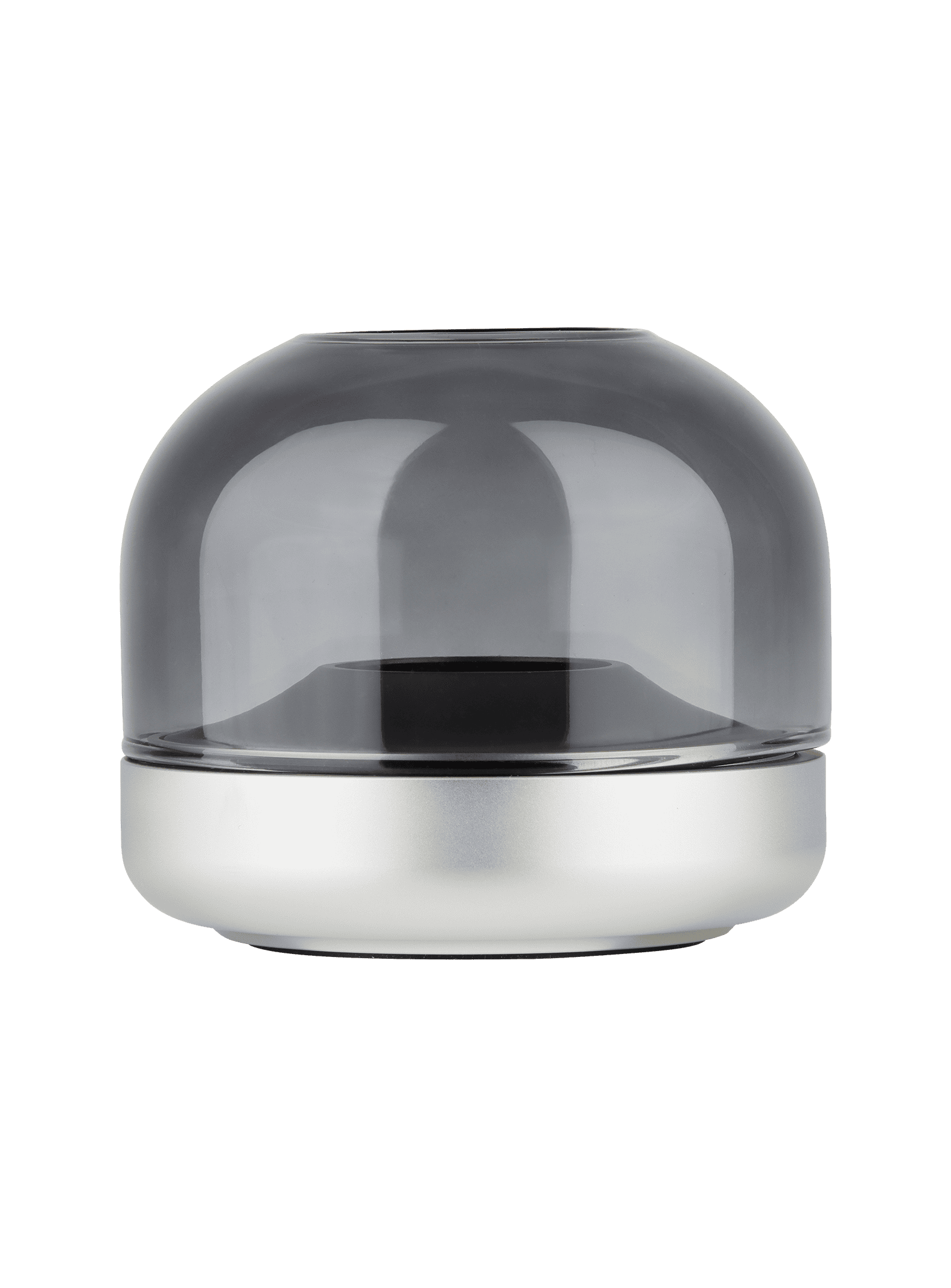 Luxurious Danish-inspired design, the Kooduu Glow 08 Frosted Silver candle holder offers over 100 hours of rechargeable LED light.