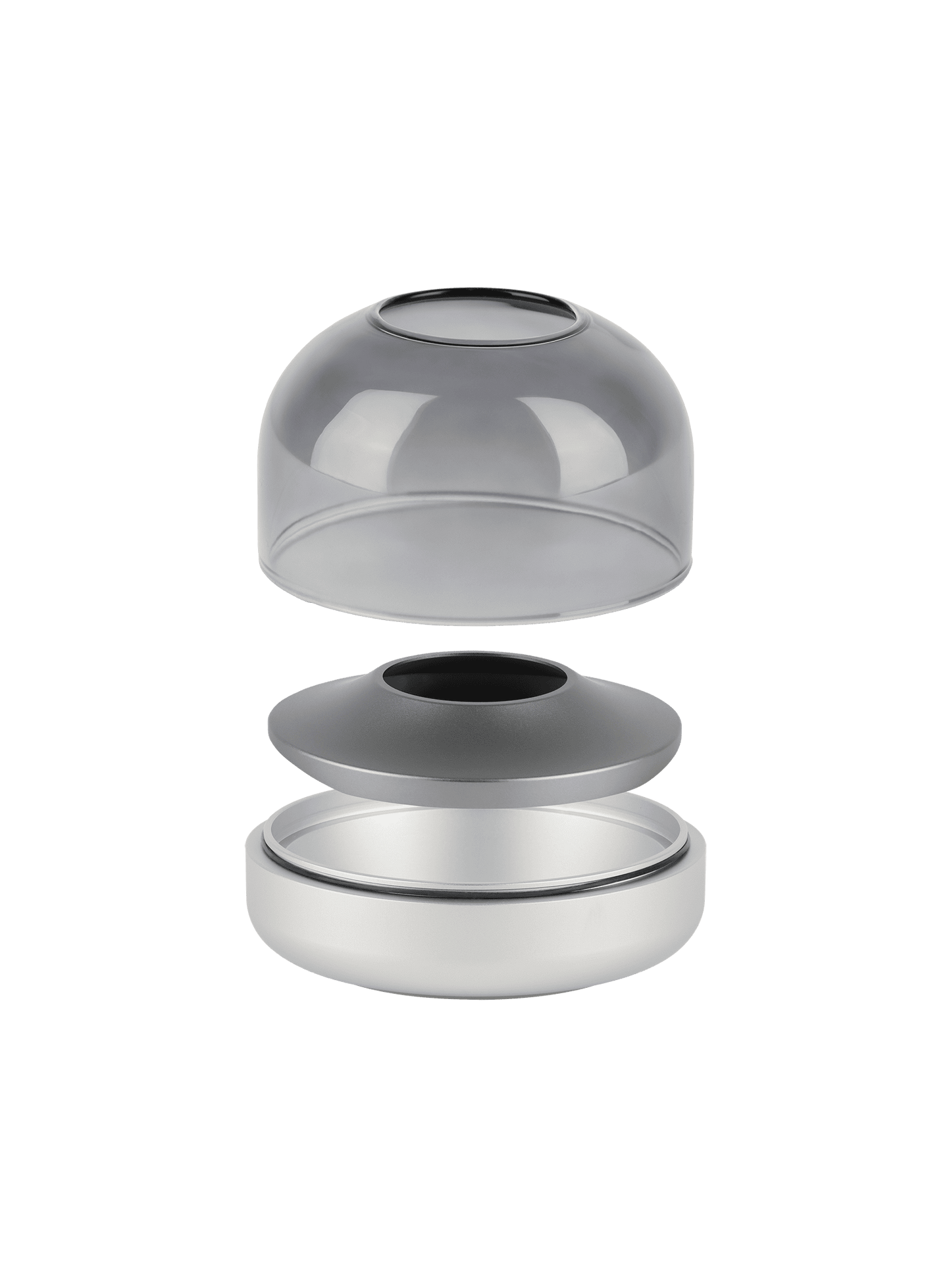Kooduu Glow 08 Frosted Silver – elegant and safe alternative to traditional candles with rechargeable LED technology.