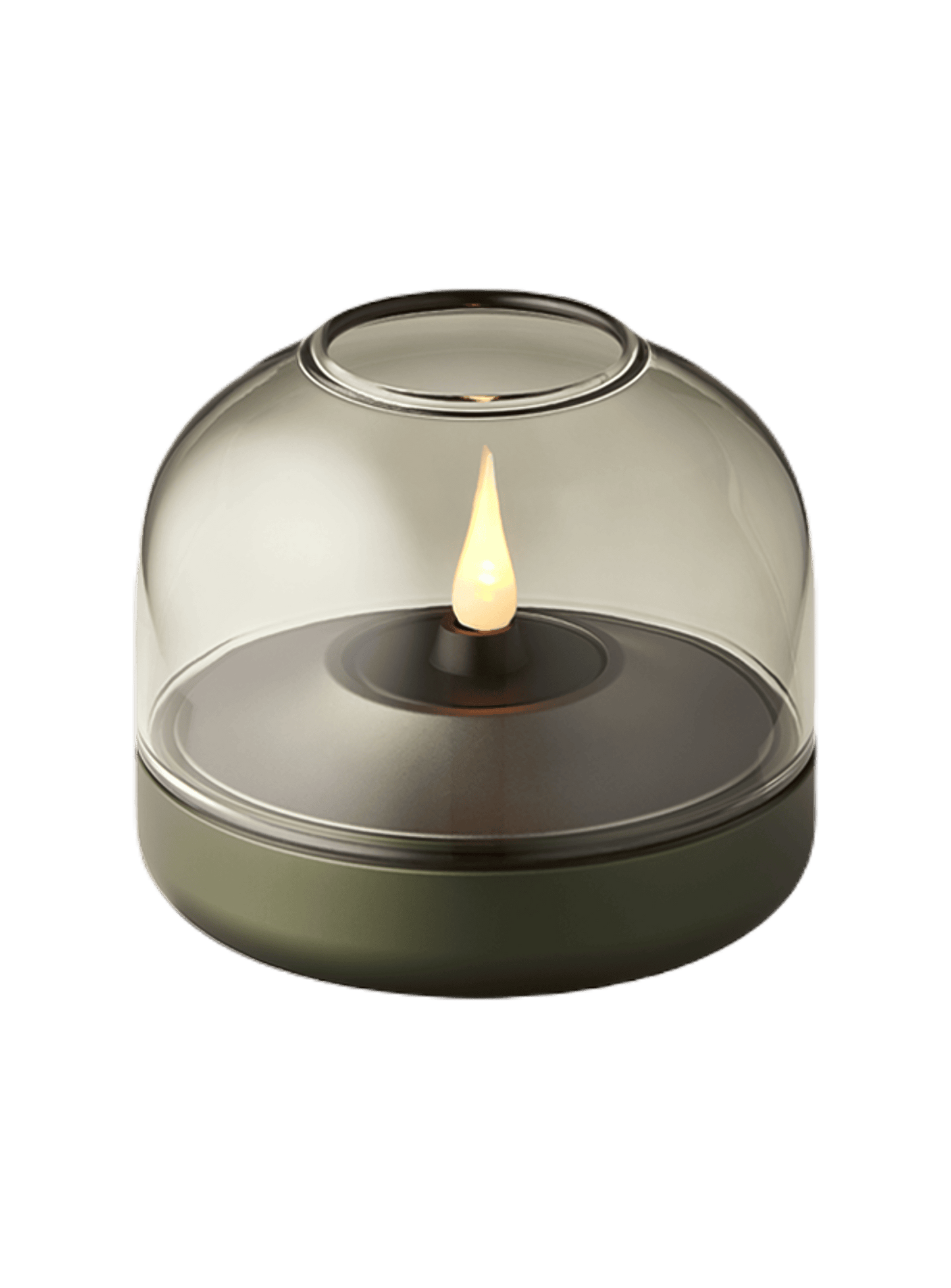 Kooduu Glow 08 Green – luxurious flameless candle holder with rechargeable Shine LED candle for safe, stylish lighting.