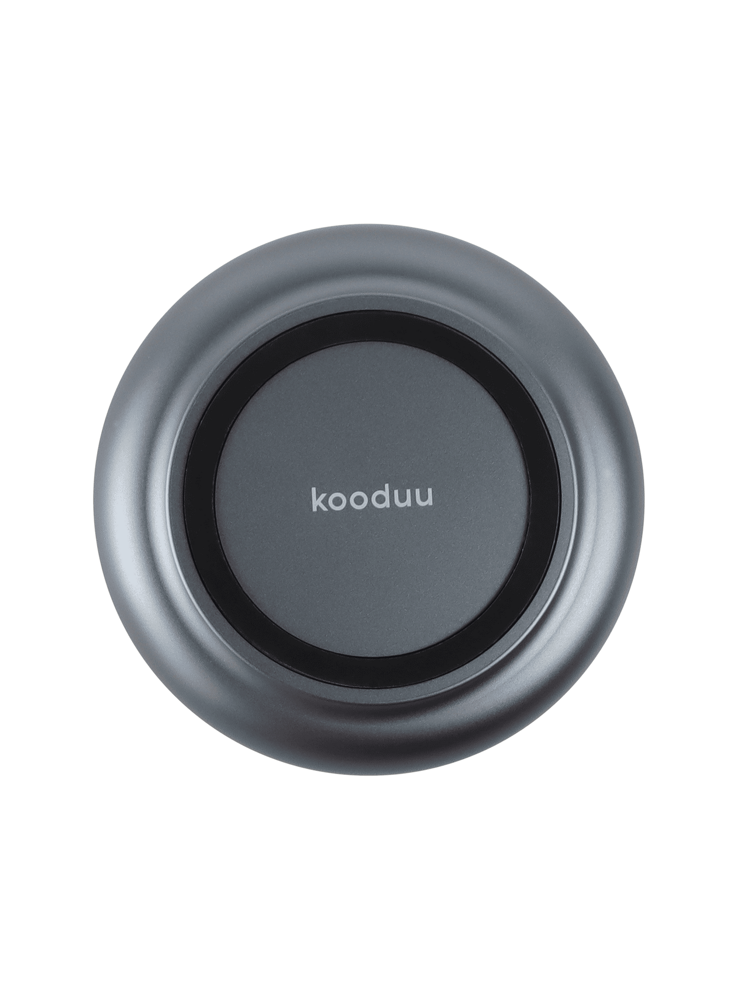Kooduu Glow 08 Moody Blue – sleek brushed aluminum candle holder with rechargeable LED for over 100 hours of safe lighting.