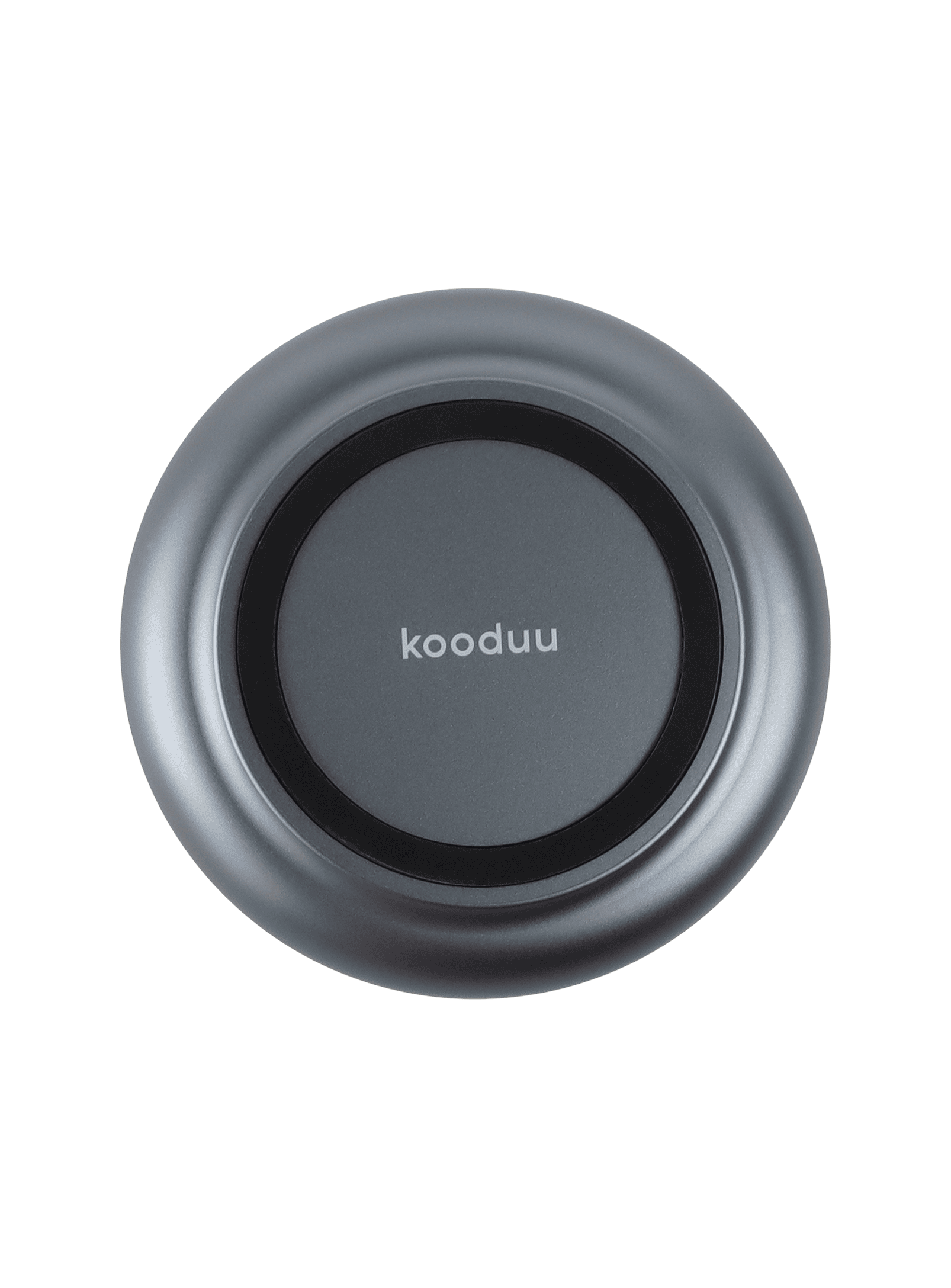 Kooduu Glow 08 Moody Blue – sleek brushed aluminum candle holder with rechargeable LED for over 100 hours of safe lighting.