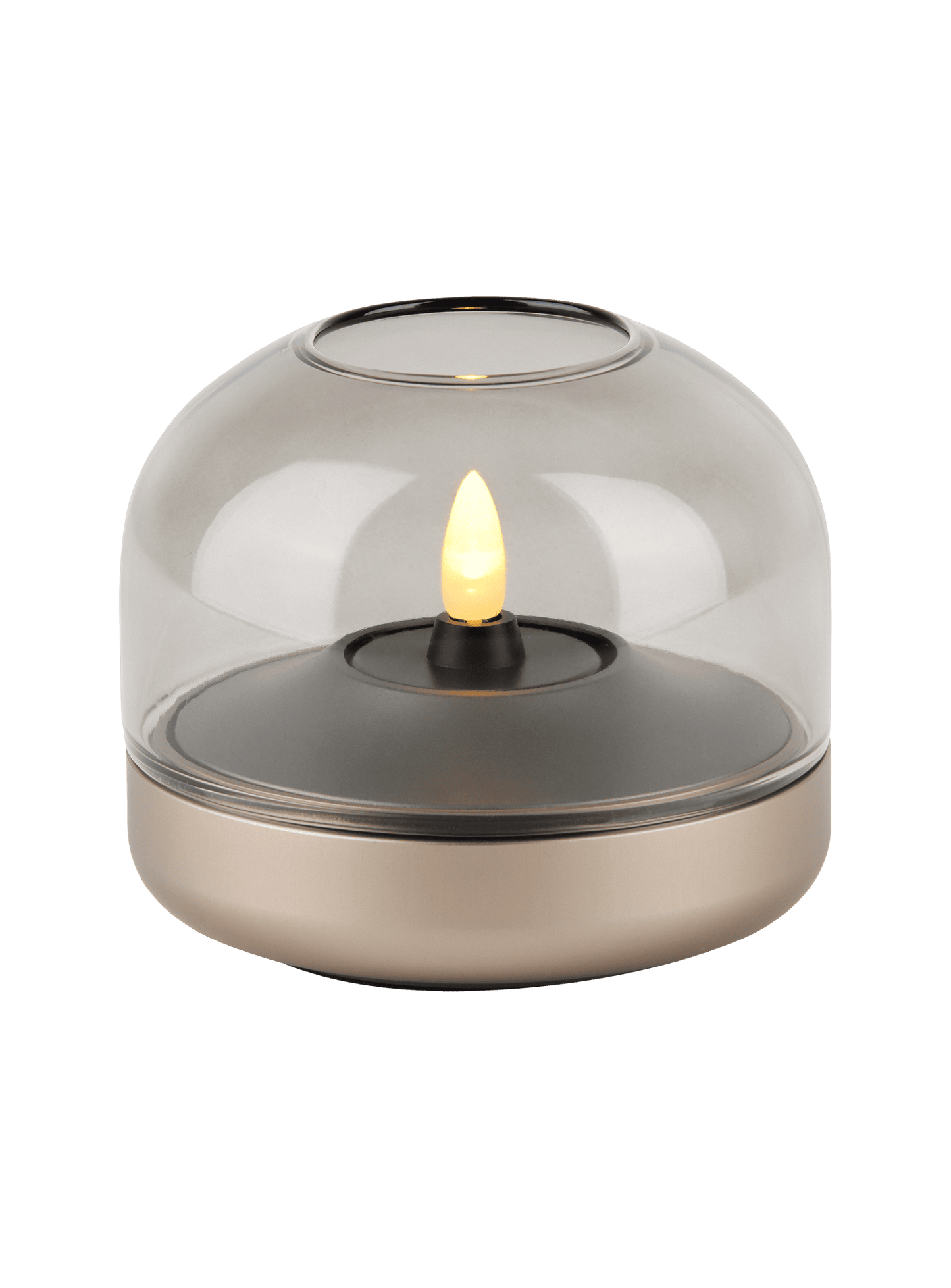 Kooduu Glow 08 Sepia – stylish flameless candle holder with rechargeable Shine LED candle for safe, modern home lighting.