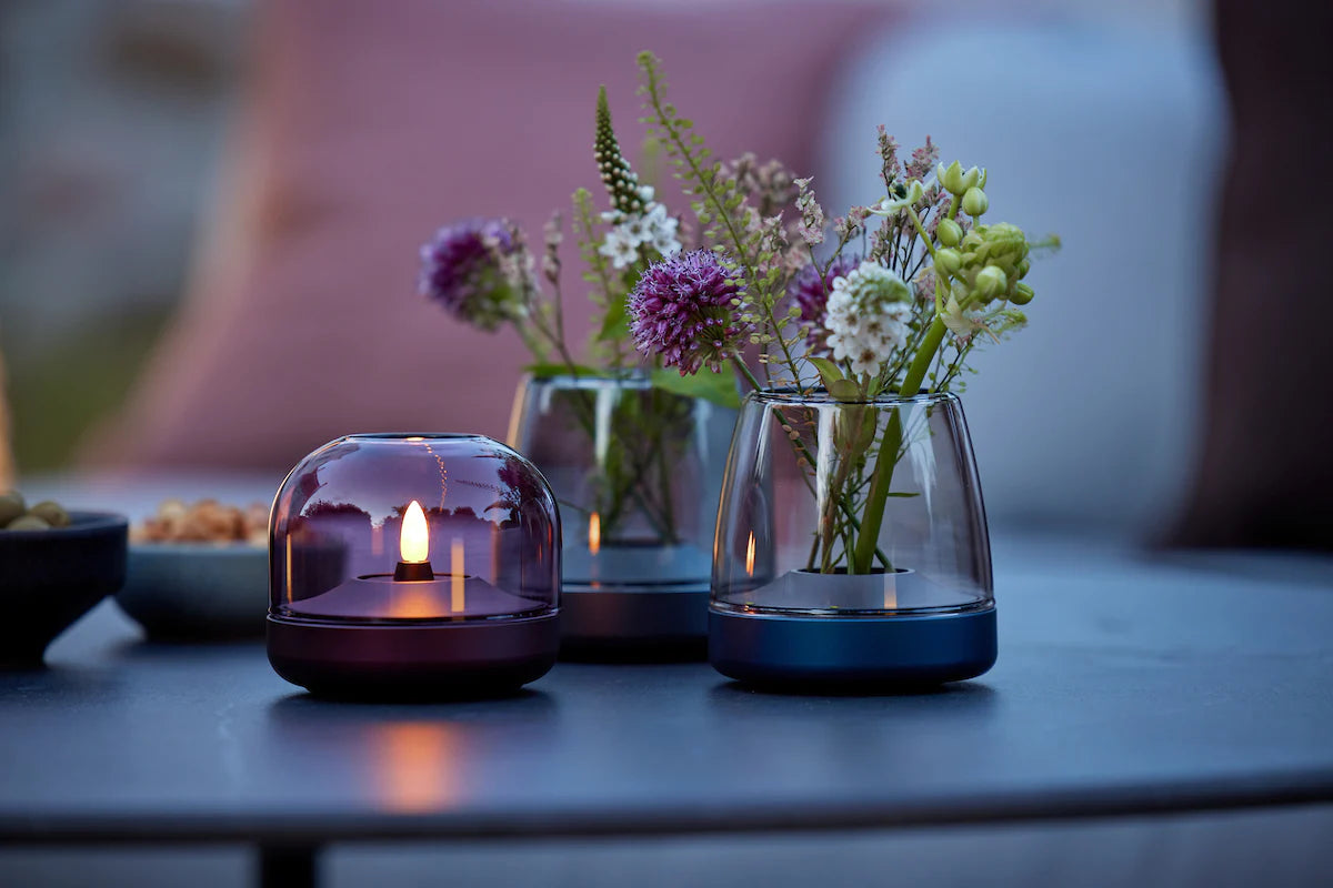 Elevate your home decor with the Kooduu Glow 08 candle holder, a modern and safe alternative to open flame candles. Create a cozy ambiance with the rechargeable Shine LED candle by Kooduu.