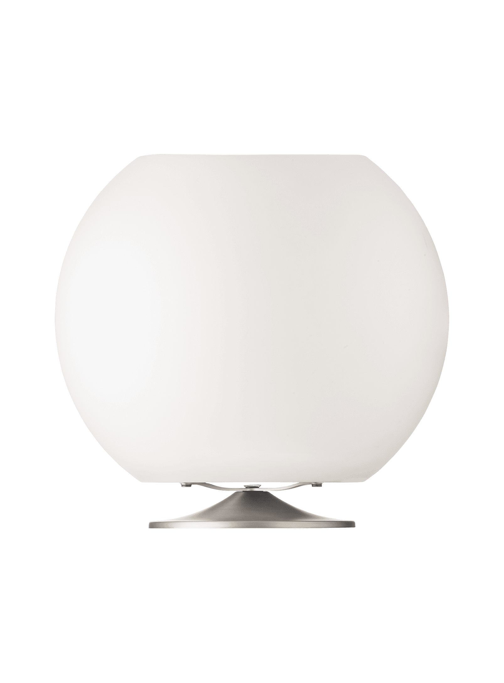 Kooduu Sphere Brushed Silver – Danish-designed LED lamp, drink cooler, and Bluetooth speaker for refined home aesthetics.