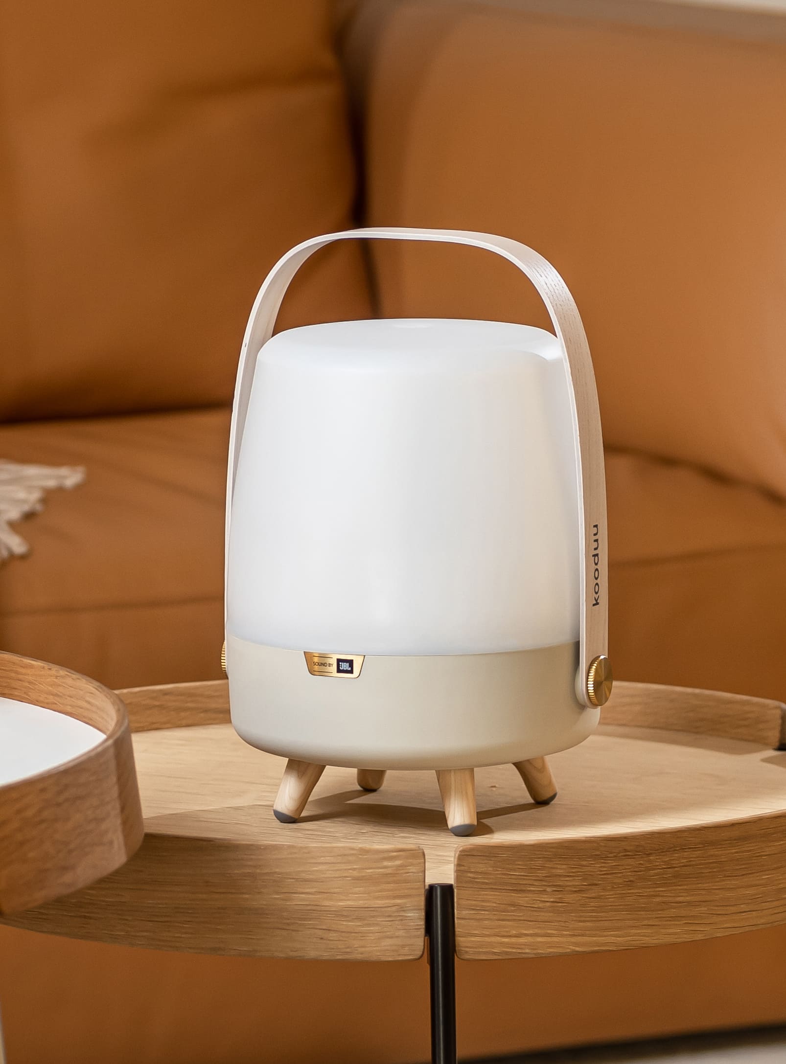 Lite-up Play Mini Sand by Kooduu – rechargeable LED lamp with JBL sound, offering 8 hours of continuous playtime and warm lighting.