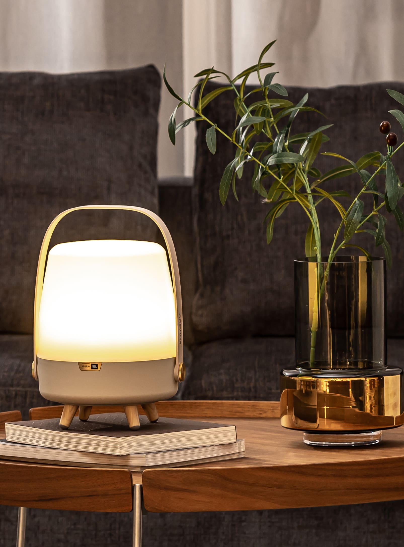 Portable Lite-up Play Mini Sand by Kooduu – dimmable LED lamp with JBL sound and eco-friendly design for indoor and outdoor use.
