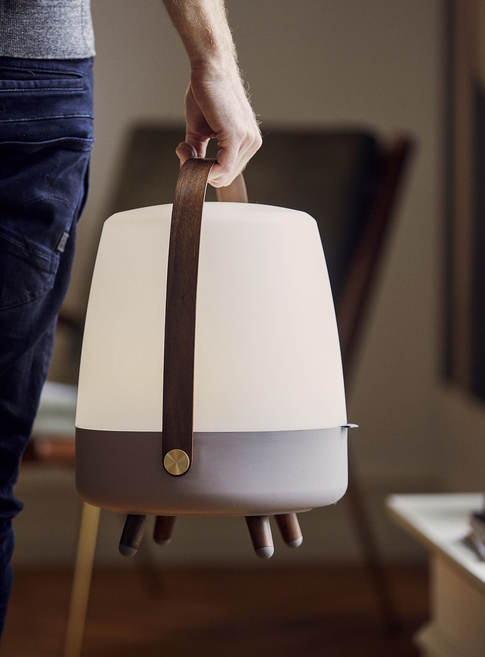 Lite-up Play Earth by Kooduu – portable speaker lamp with adjustable warm lighting and high-quality audio for cozy spaces.
