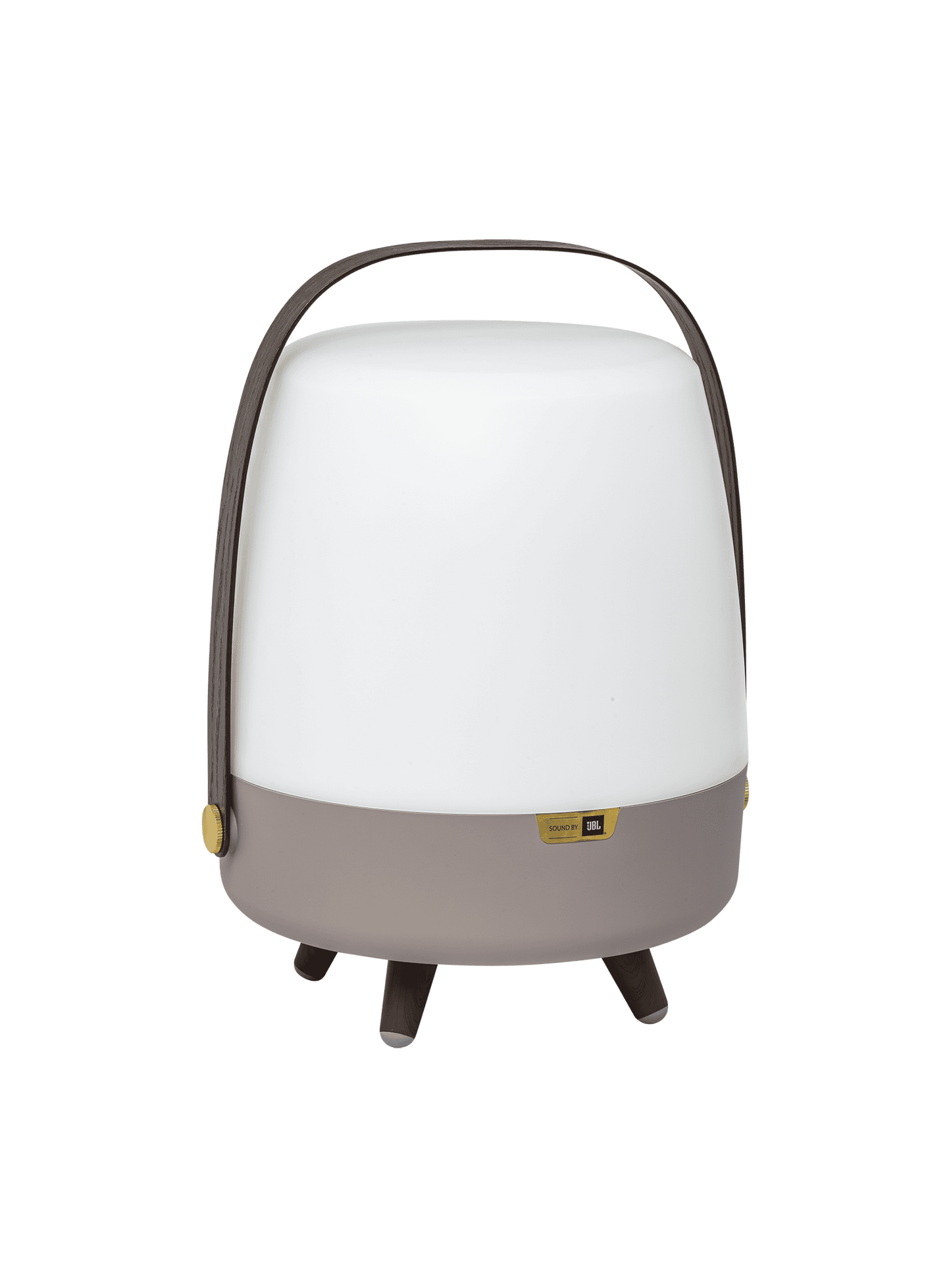 Kooduu Lite-up Play Earth – portable LED lamp with 10W JBL speaker, FSC-certified wooden handle, and warm white light.