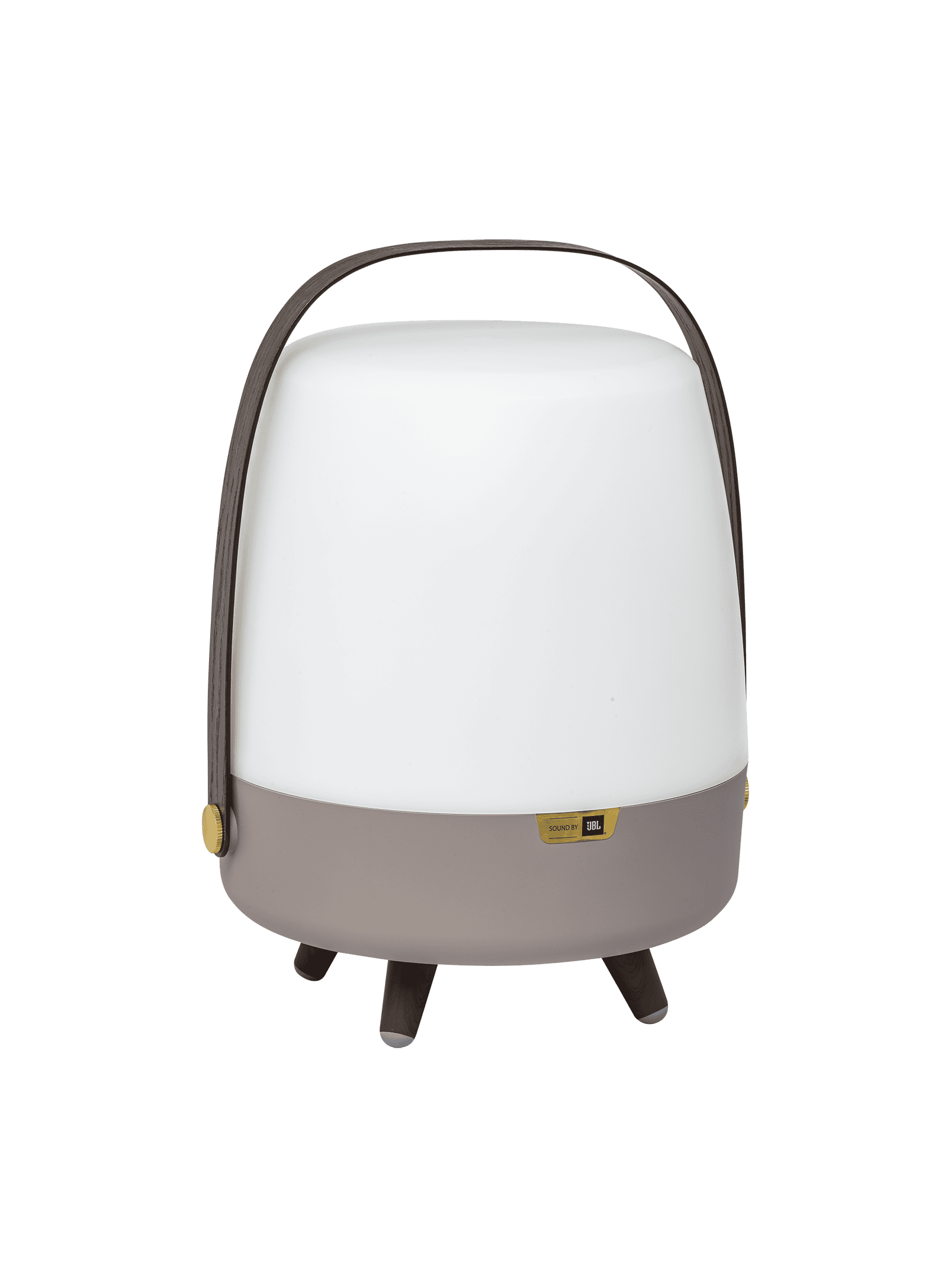 Kooduu Lite-up Play Earth – portable LED lamp with 10W JBL speaker, FSC-certified wooden handle, and warm white light.
