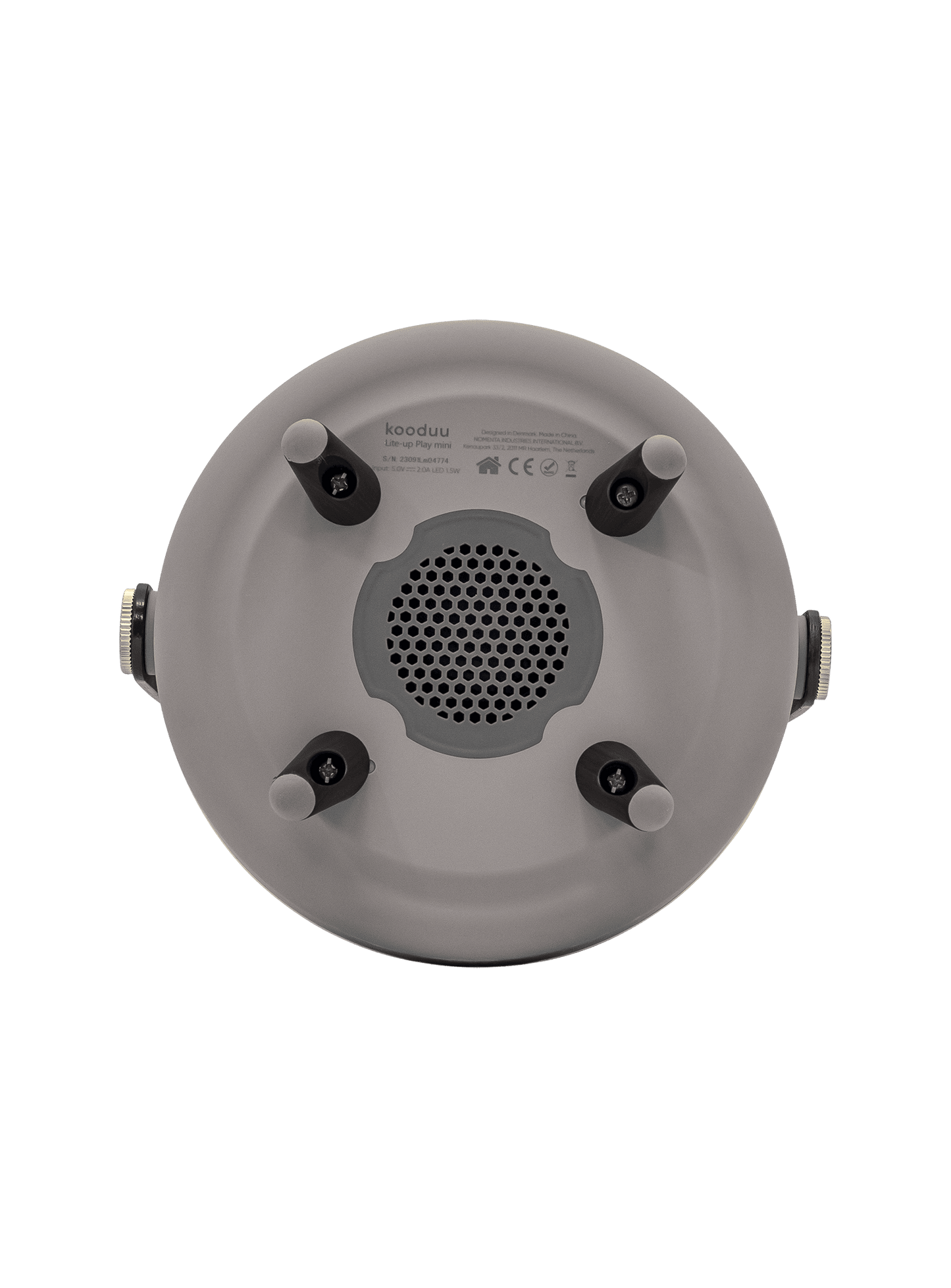 Kooduu Lite-up Play Mini Earth – Bluetooth speaker lamp with dimmable LED lighting and warm white light for a cozy atmosphere.