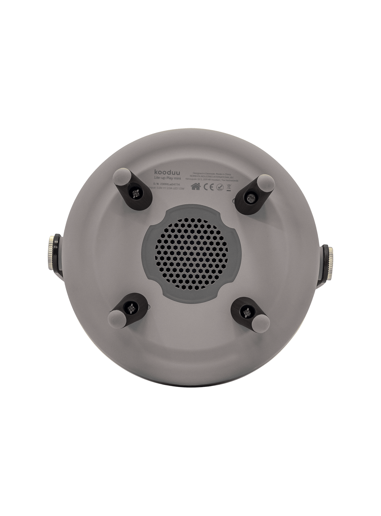 Kooduu Lite-up Play Mini Earth – Bluetooth speaker lamp with dimmable LED lighting and warm white light for a cozy atmosphere.