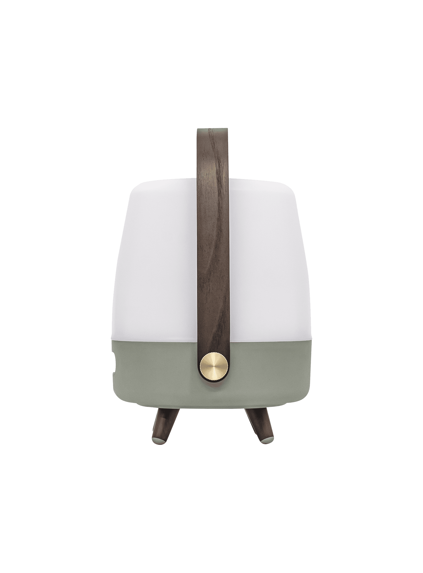 Kooduu Lite-up Play Mini Petroleum – LED lamp with JBL sound, wooden handle, and brass accents for elegant, portable lighting.