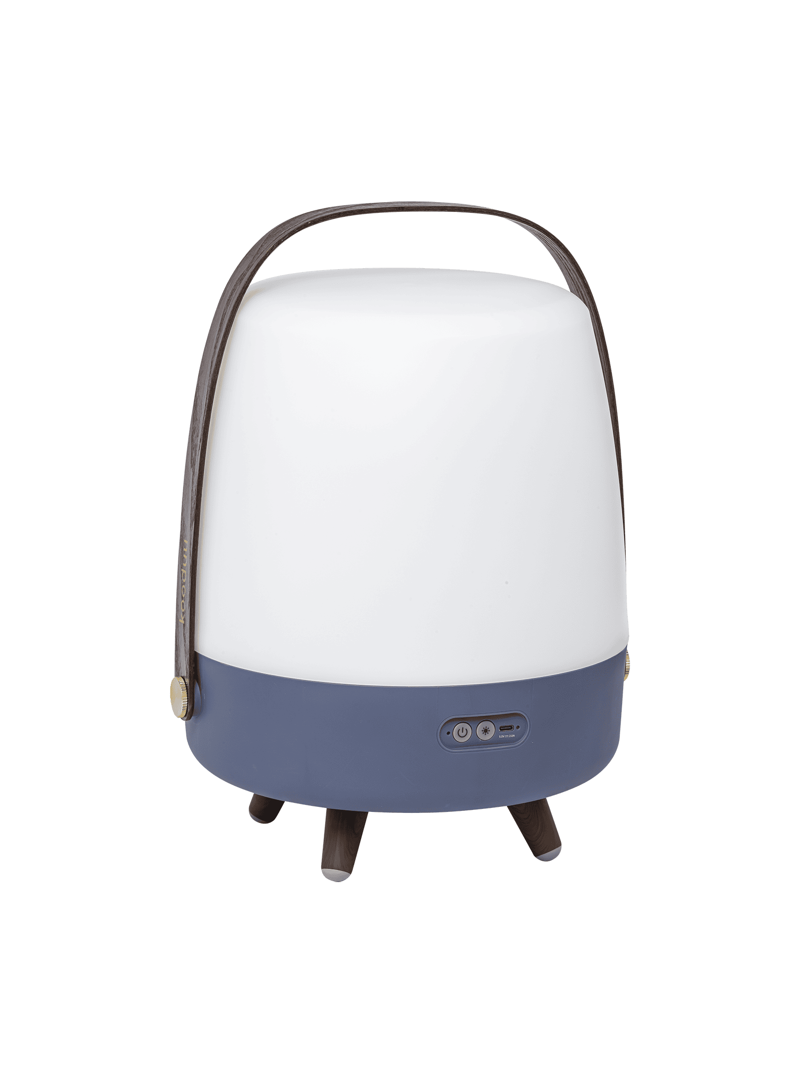 Kooduu Lite-up Play Ocean Blue – Bluetooth speaker lamp with Bright Sound Technology™ and wooden legs for stylish decor.