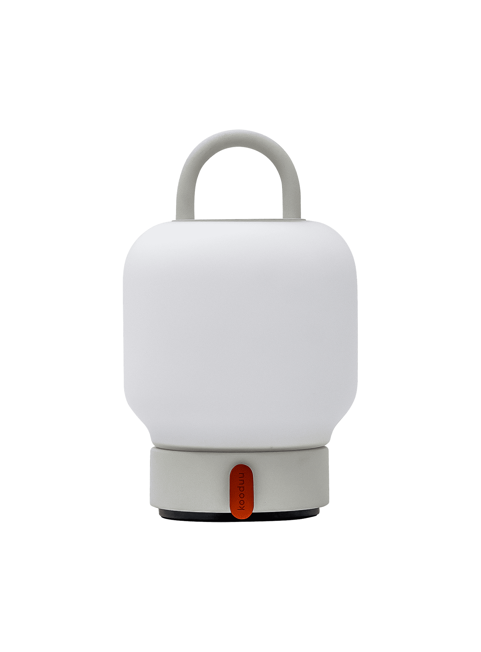 Kooduu Loome Cloudy White – elegant LED table lamp with a portable design, steel handle, and USB charging for convenience.