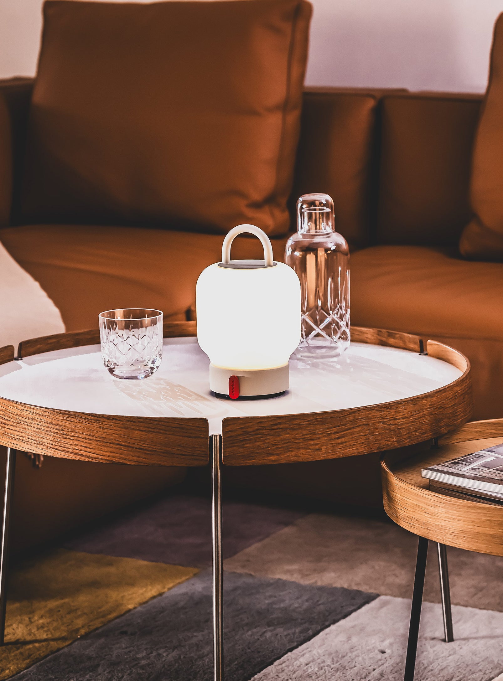 Loome Cloudy White by Kooduu – portable LED lamp with up to 40 hours of battery life and dimmable lighting for versatile use.