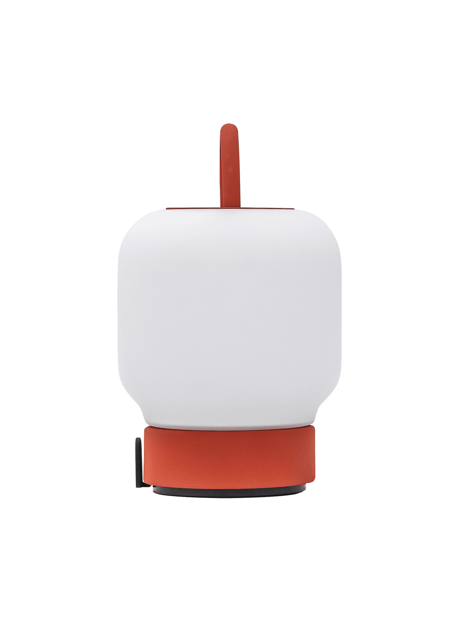 Loome Orange by Kooduu – compact LED table lamp with warm, dimmable lighting and steel handle, perfect for any room.