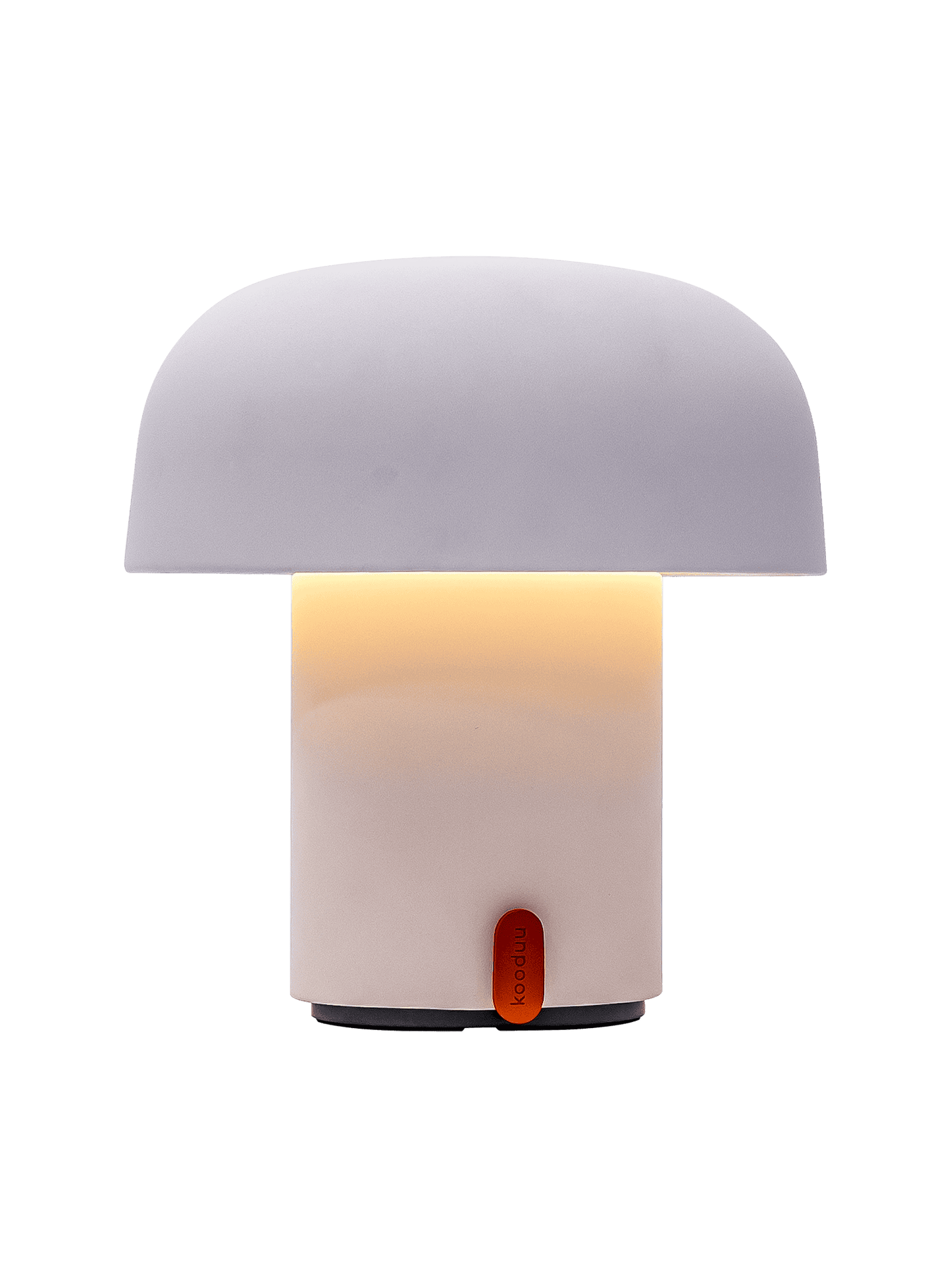 Sensa Cloudy White by Kooduu – portable LED lamp with dimmable light and USB charging dock for modern, sophisticated interiors.