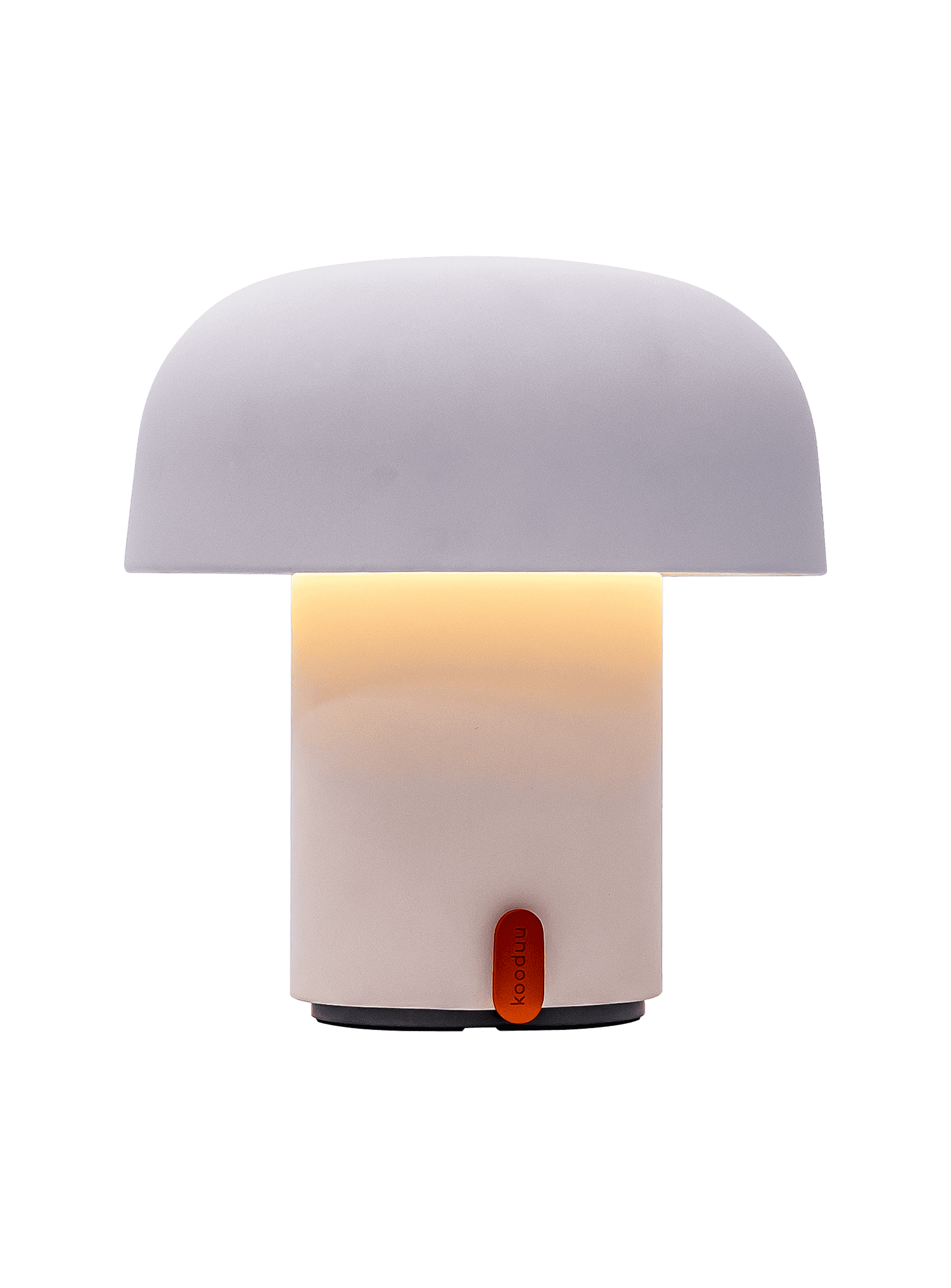 Sensa Cloudy White by Kooduu – portable LED lamp with dimmable light and USB charging dock for modern, sophisticated interiors.