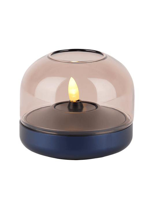 Kooduu Glow 08 Cobalt Blue – stylish flameless candle holder with rechargeable LED candle for over 100 hours of light.