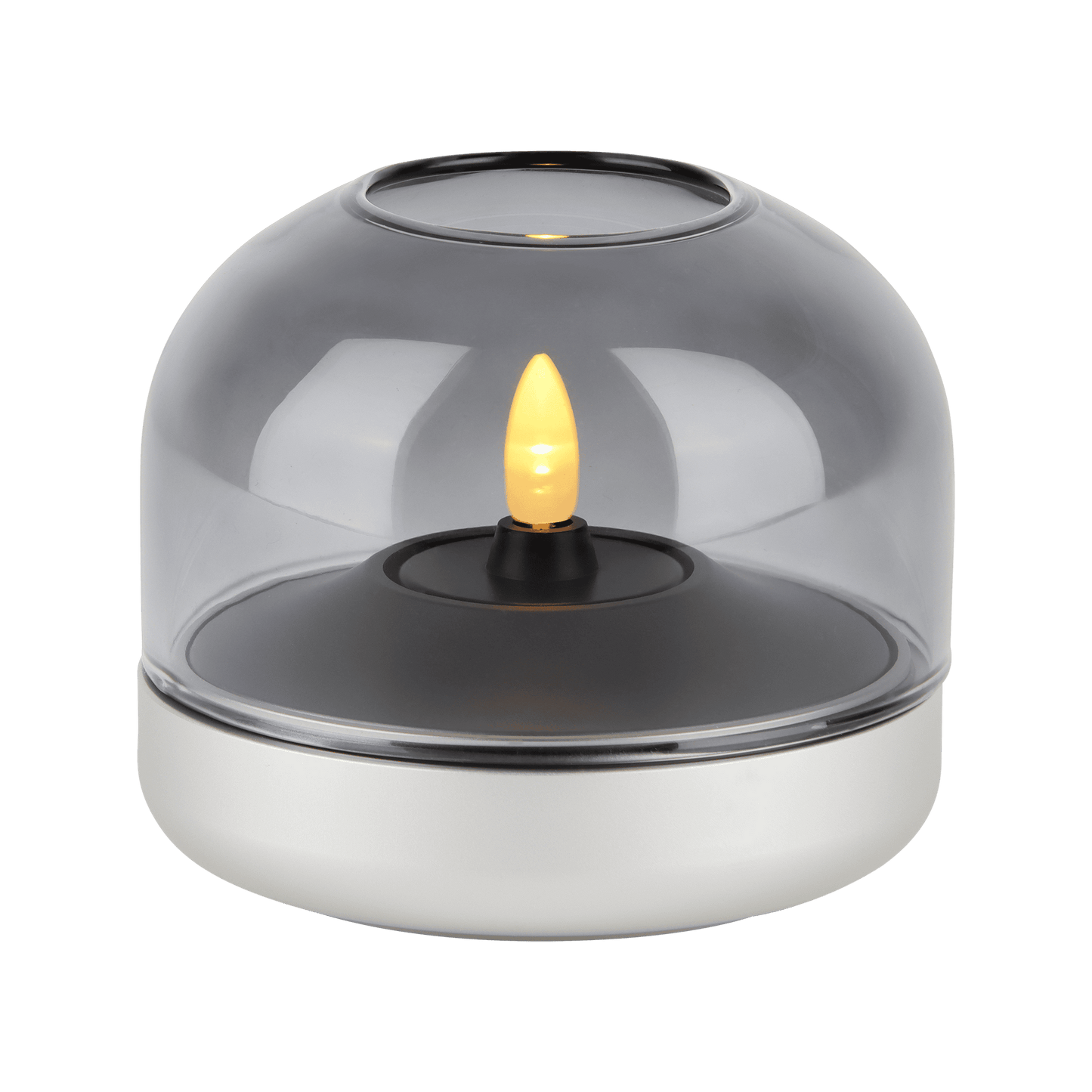 Kooduu Glow 08 Portable LED Flameless Candle in Frosted Silver (Size: ø9 x 8 cm)
