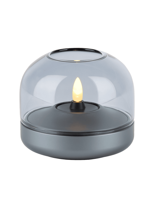 Kooduu Glow 08 Moody Blue – luxurious flameless candle holder with rechargeable LED candle for stylish, safe lighting.
