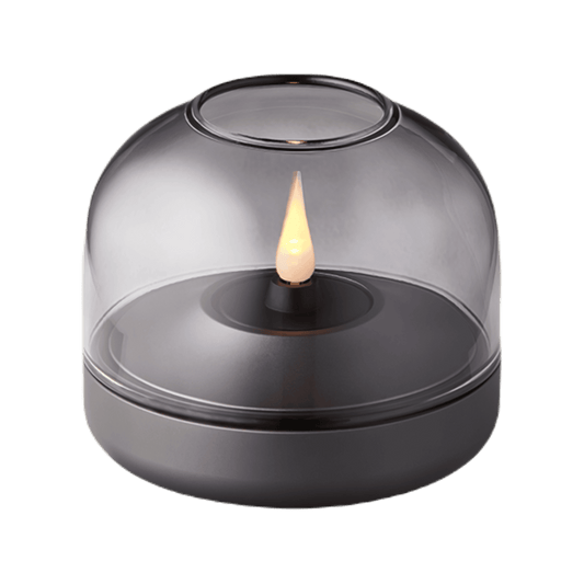 Kooduu Glow 08 Portable LED Flameless Candle in Smokey Grey (Size: ø9 x 8 cm)