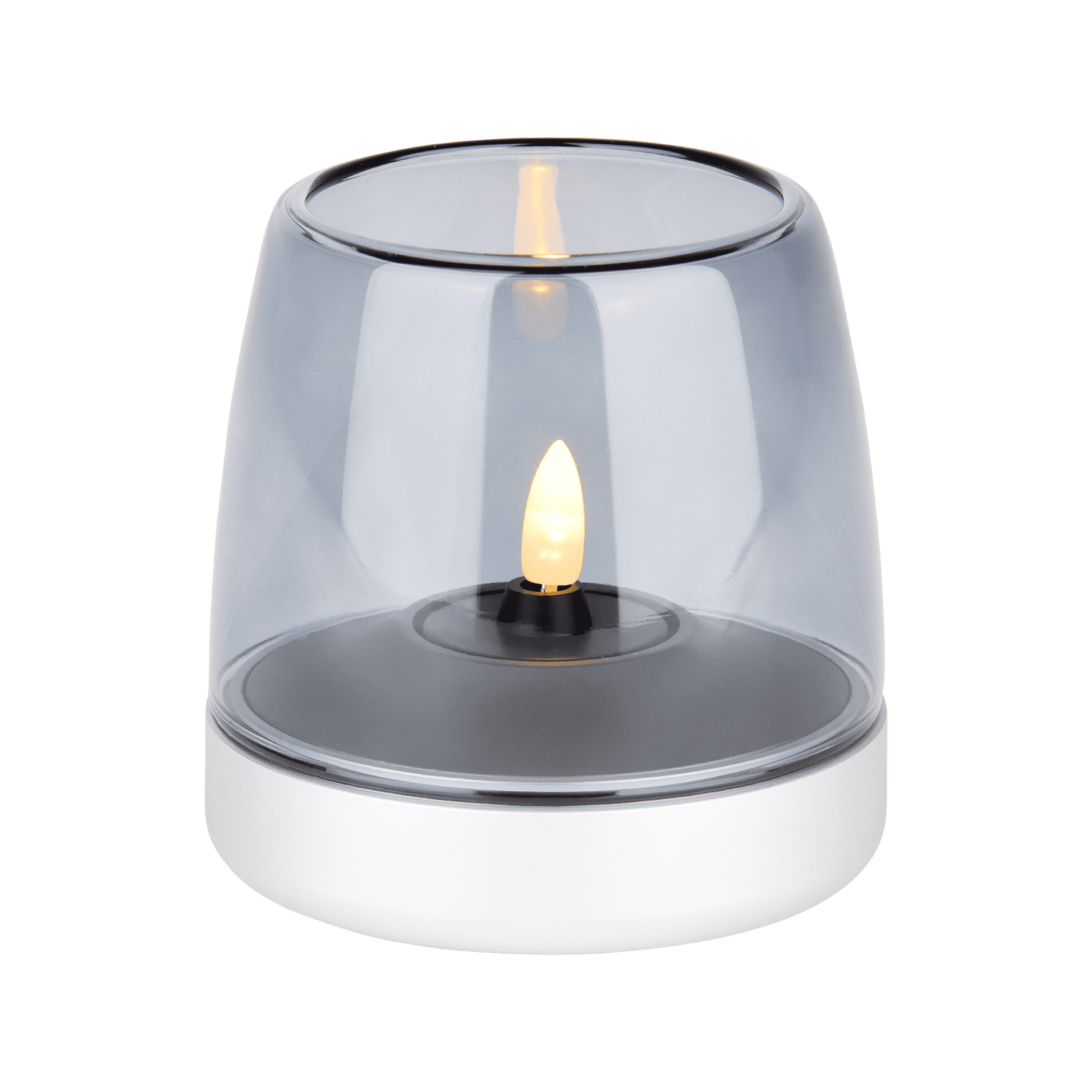 Kooduu Glow 10 Portable LED Flameless Candle in Frosted Silver (Size: ø9 x 9 cm)