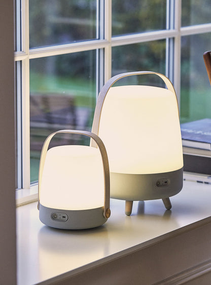 Kooduu Lite-up Play Sky Blue – portable speaker lamp with warm lighting, JBL-quality sound, and wireless stereo pairing.